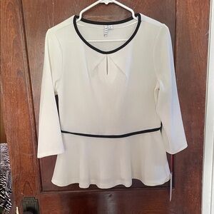 Elle Cream and Black Women's Blouse